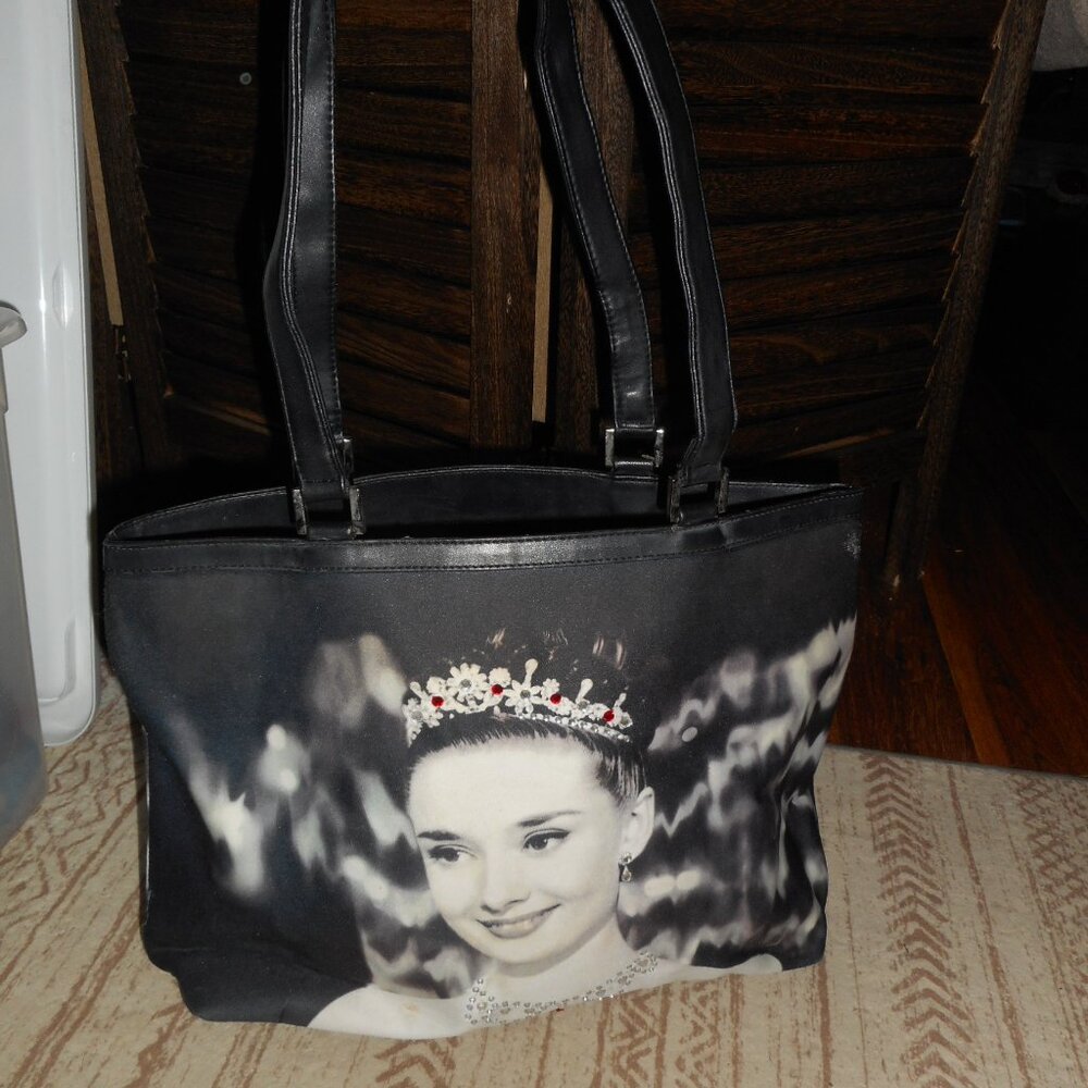 Vintage Y2K Audrey Hepburn print purse handbag - Picture 3 of 10